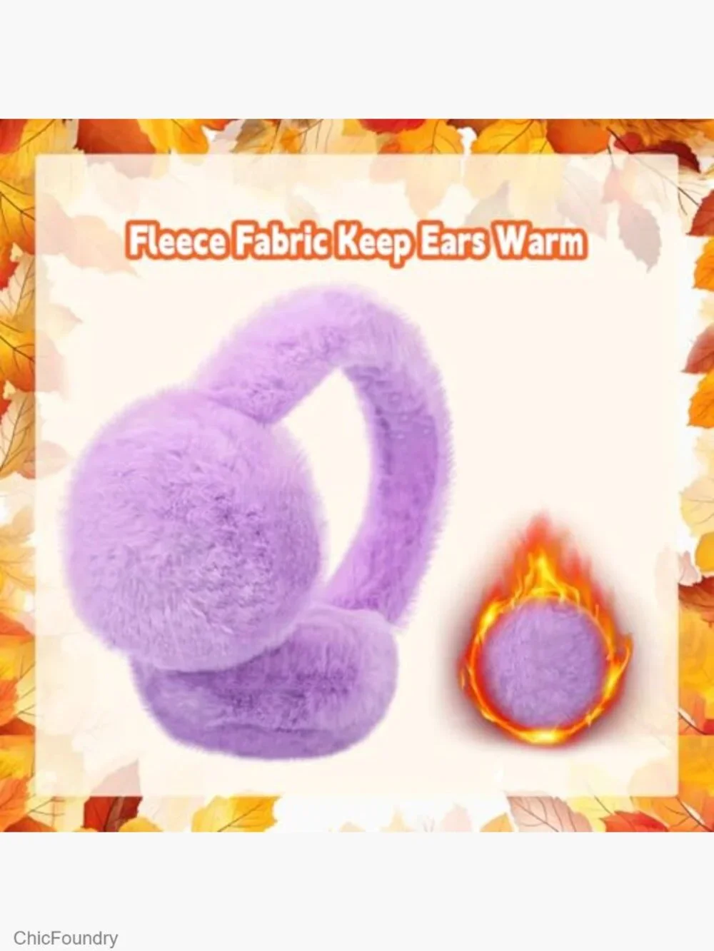 Girls Winter Earmuff Glove Set Foldable Plush Ear Muffs Touchscreen Knit Gloves